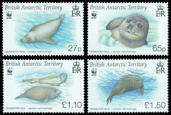 ANTARCTIQUE BRIT. - WWF Crabier marin / Lobo 4v - 14.00�